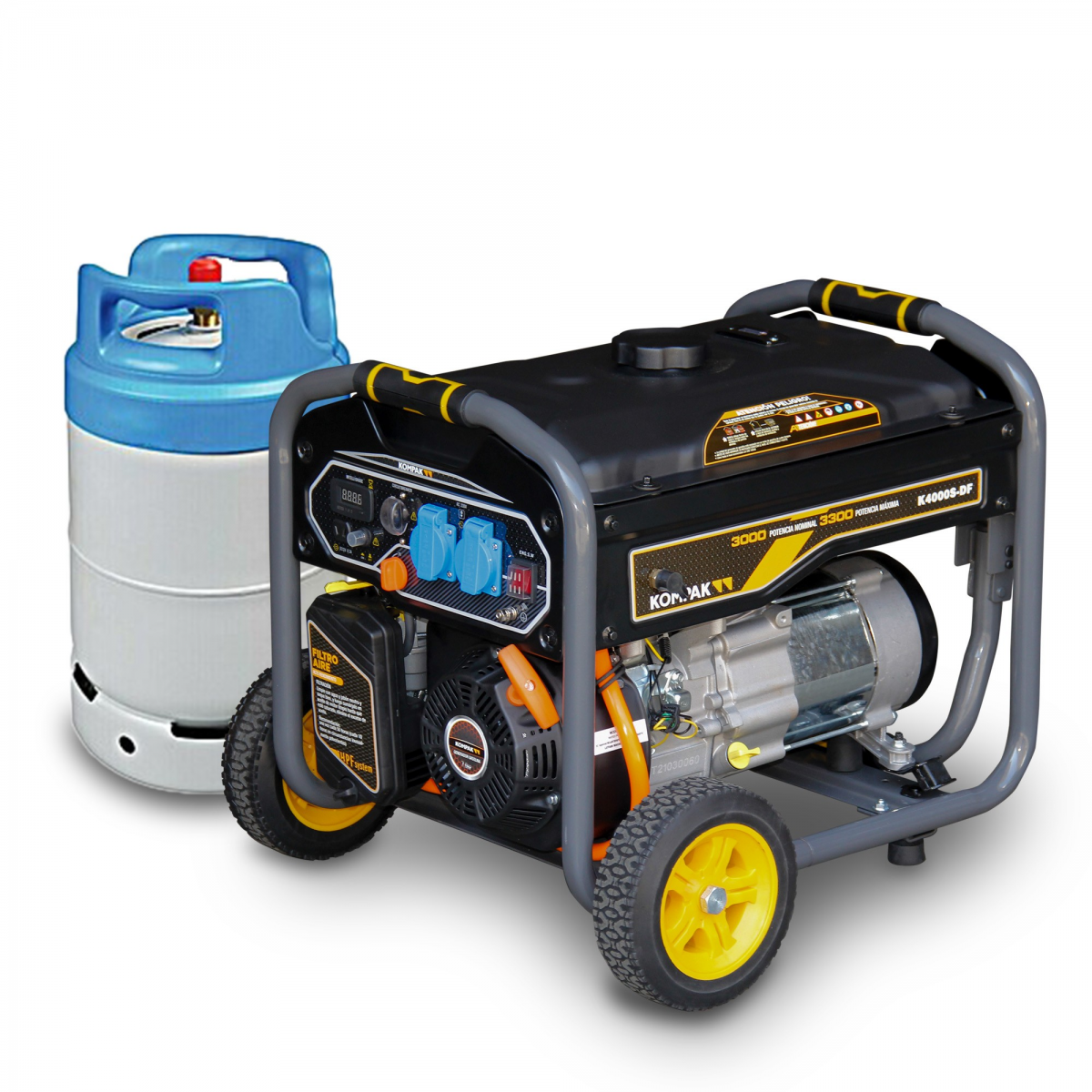 Gerador Dual fuel AVR 3.3/3.0KW refª K4000S-DF Kompak - K4000S-DF ...