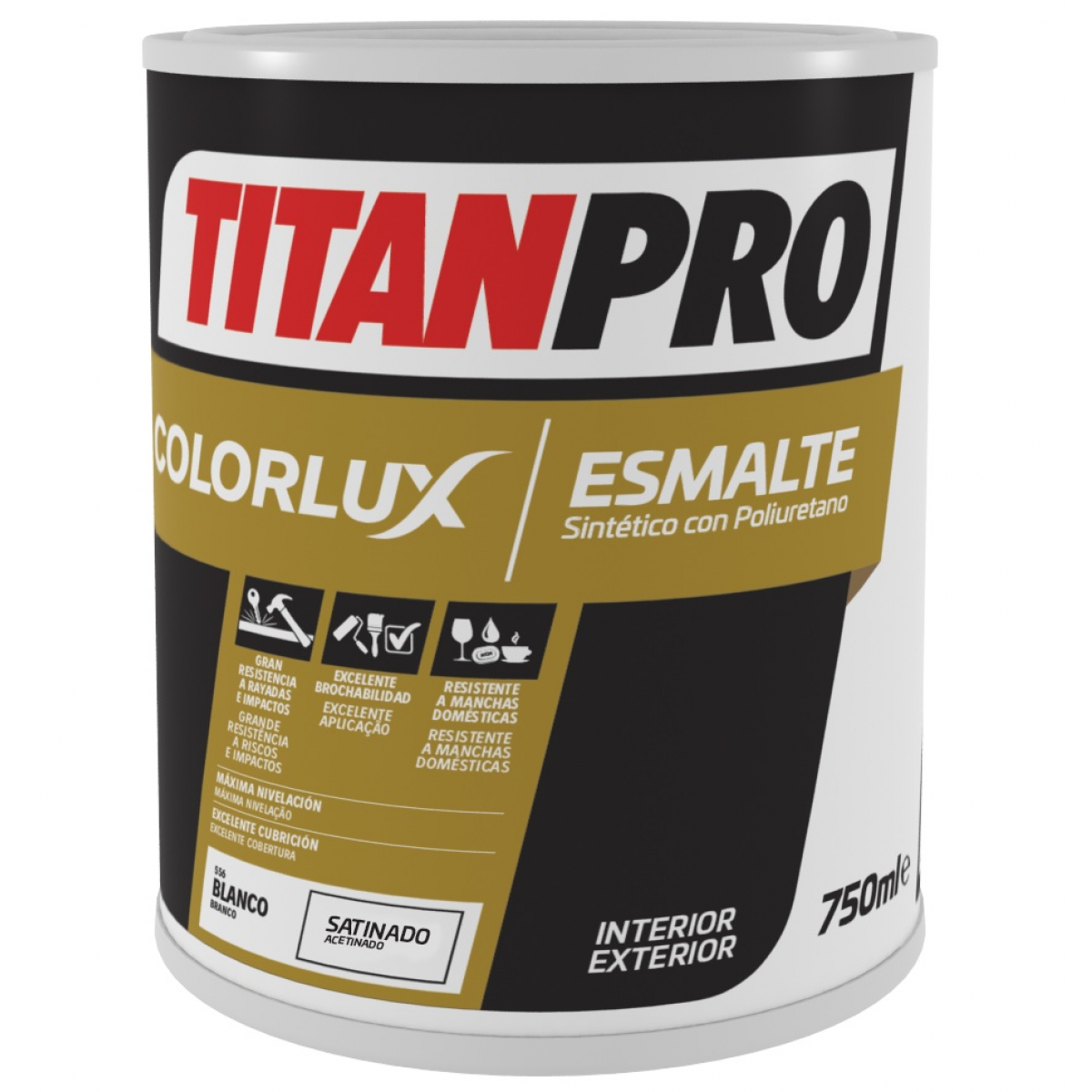 TITAN COLORLUX 1400 ACETINADO 750ML - CX2140034 - Ferramentaspro